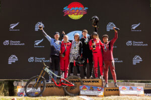 2025 Crankworx Summer Series Christchurch Redemption DH Podium (c) Clint Trahan
