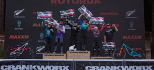 2025 Crankworx Rotorua Specialized Dual Slalom Podium (c) Clint Trahan