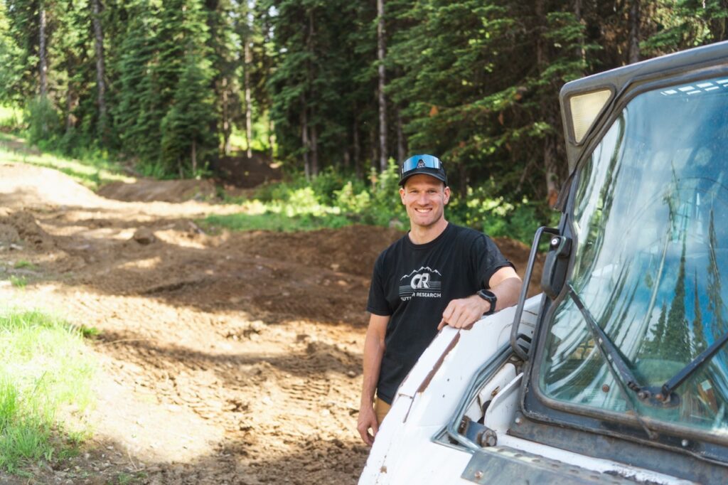 Bas Van Steenbergen RNDM Dual Slalom Course Build Crankworx Summer Series SilverStar (c) Bree Tombs